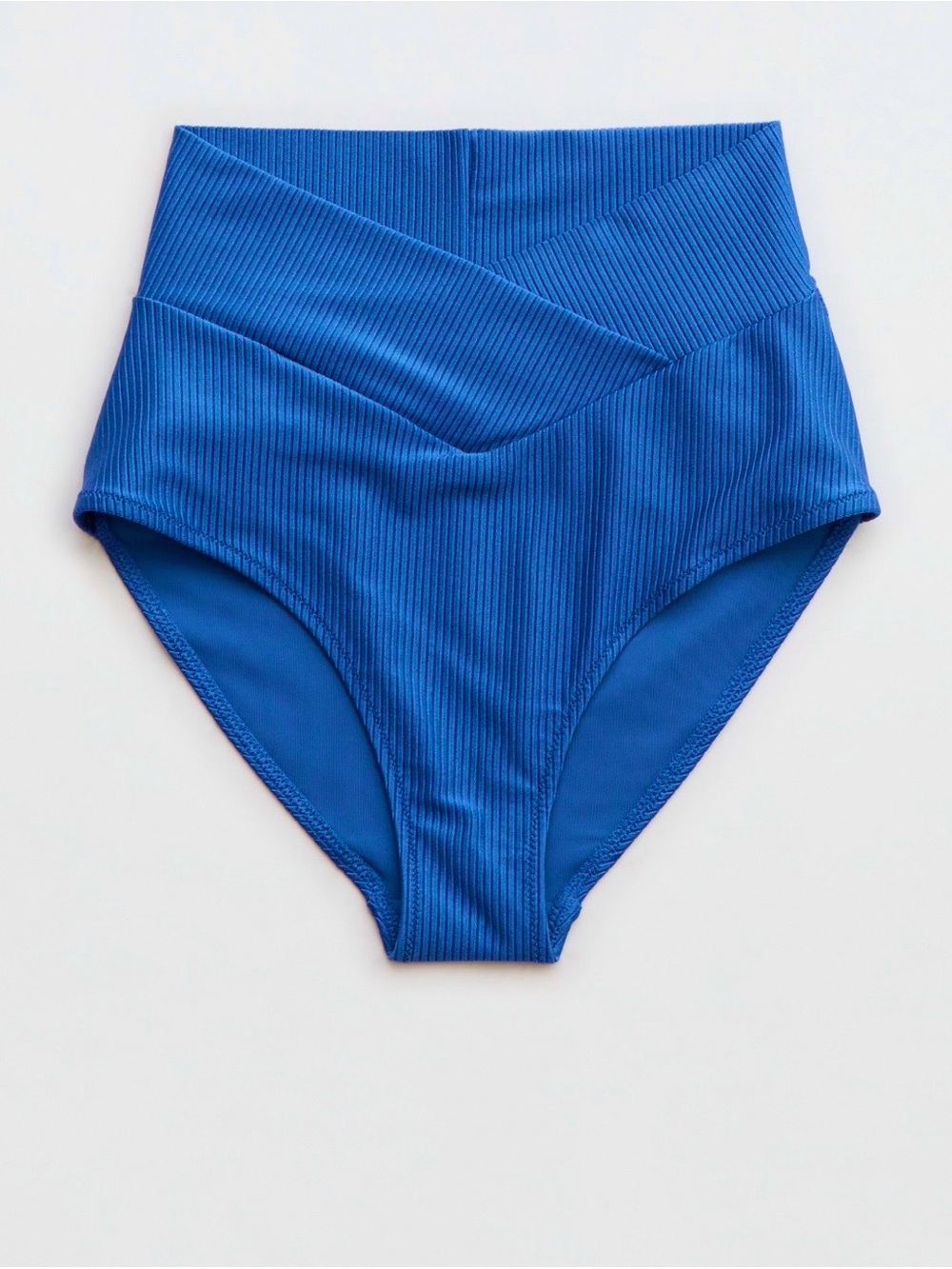 Aerie Shine Rib Crossover High Waist Bikini Bottoms